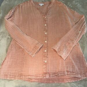 J. Jill Peach Button-Up Top like new